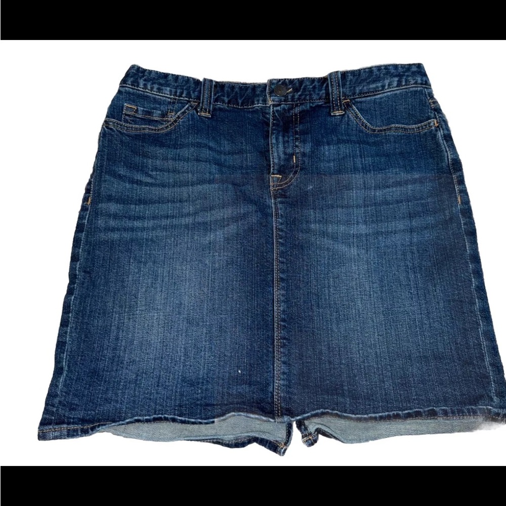 Tommy Hilfiger Denim Skirt Women's Size 6 Blue Back Slit Dark Wash